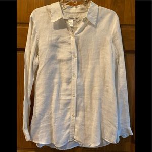 Coldwater Creek white linen blouse sz medium